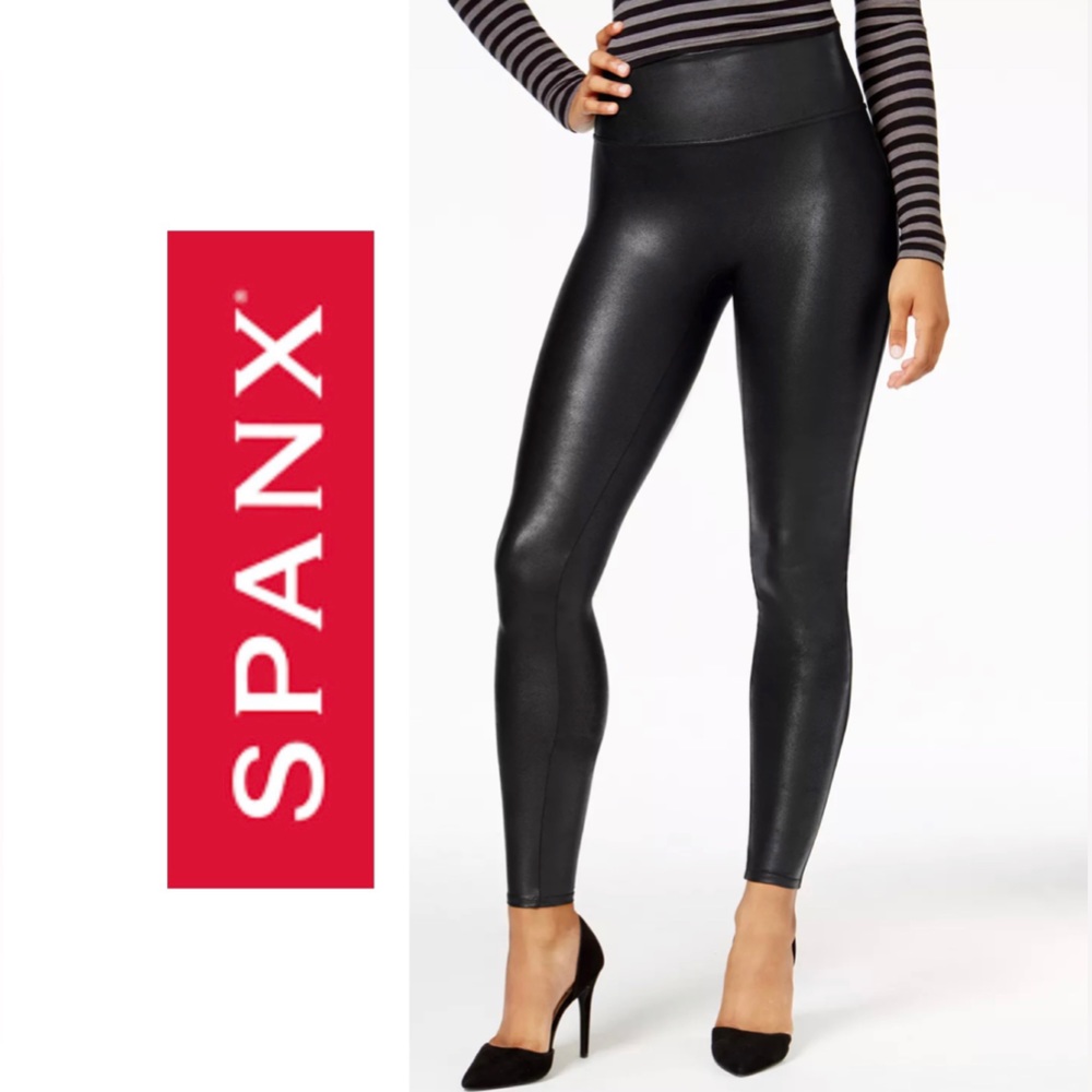 SPANX Faux Leather Leggings Size S